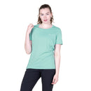 Women's Tempi T-Shirt three-quarter front view, Aqua