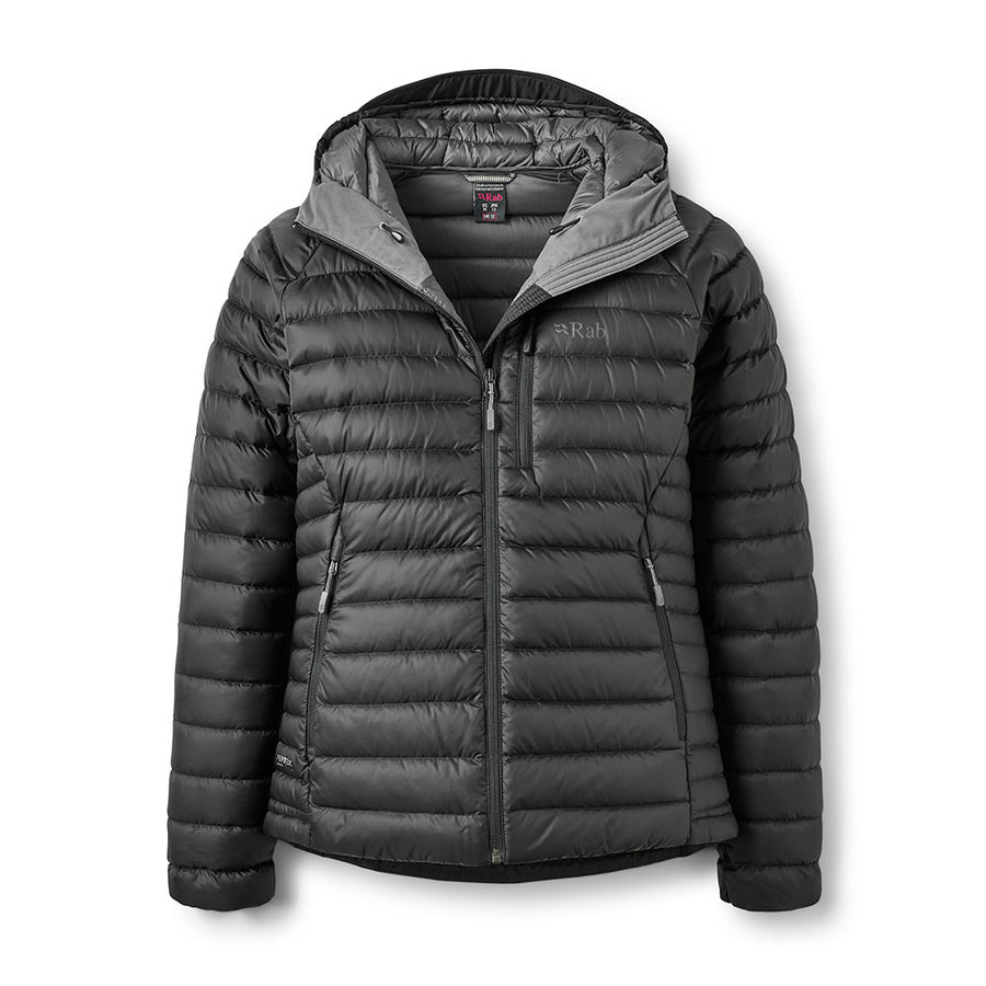 Rab Women's Microlight Alpine Down Jacket , front view, Black