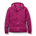 Purple fleece hiking hoodie with a Rab brand logo on a white background
