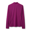 Rab womens sonic long sleeve zipped technical tee in plum purple from behind