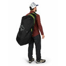 Osprey AirPorter Travel Pack Cover worn on backpack, full length back, Black