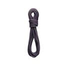 Coiled purple rope on a white background
