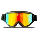 The Bloc Spark Junior Category 3 ski goggles in matt black feature a red-orange reflective lens with anti-fog and UV protection, plus an adjustable black strap, shown front-on against a white background.