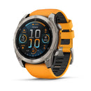 Garmin fēnix® 8 – 51 mm | AMOLED - Sapphire, Titanium with Spark Orange Band  