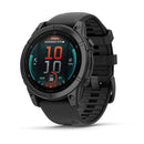 Garmin fēnix® E – 47 mm | AMOLED - Slate Grey Steel with Black Silicone Band  