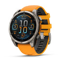 Garmin fēnix® 8 – 47 mm | AMOLED - Sapphire, Titanium with Spark Orange Band  