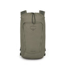 Osprey Daylite Cinch Backpack front view, Tan Concrete