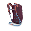 Osprey Daylite Cinch Backpack back view, Moody Burgundy