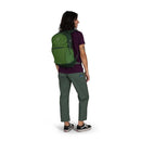 Osprey Daylite Plus Backpack worn, full length back, Green Belt/Green Canopy