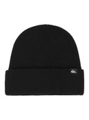 Black beanie with a brand logo on a white background
