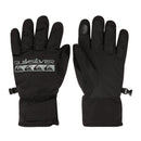 Black gloves with Quiksilver logo on a white background
