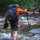 Osprey Exos 48 Ultralight Backpack worn outdoors, lifestyle shot