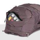 Osprey Fairview 40 Travel Pack three-quarter view, Purple Graphite