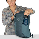 Osprey Fairview 70 Travel Pack side profile, Cascade Blue/Teal Blue