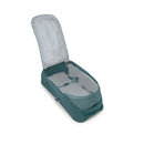 Osprey Fairview 70 Travel Pack inner organisation detail, Cascade Blue/Teal Blue