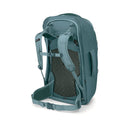 Osprey Fairview 70 Travel Pack back view, Cascade Blue/Teal Blue