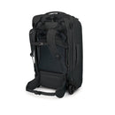 Osprey Farpoint Fairview Wheeled Travel Pack 65L back panel open, Black