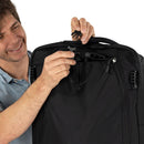 Osprey Farpoint Fairview Wheeled Travel Pack 65L top handle detail, Black