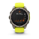 Garmin fēnix® 8 – 47 mm | Solar Sapphire Titanium with AMP Yellow/Graphite Silicone Band- Great Outdoors Ireland