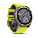 Garmin fēnix® 8 – 47 mm | Solar Sapphire Titanium with AMP Yellow/Graphite Silicone Band- Great Outdoors Ireland