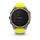 Garmin fēnix® 8 – 47 mm | Solar Sapphire Titanium with AMP Yellow/Graphite Silicone Band- Great Outdoors Ireland