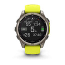 Garmin fēnix® 8 – 47 mm | Solar Sapphire Titanium with AMP Yellow/Graphite Silicone Band- Great Outdoors Ireland