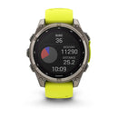 Garmin fēnix® 8 – 47 mm | Solar Sapphire Titanium with AMP Yellow/Graphite Silicone Band- Great Outdoors Ireland