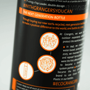 Close-up of a Grangers bottle label with recycling information and branding details.