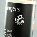 Bottle with 'grangers' branding and a 100% recycled bottle label on a gray background