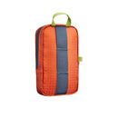 The Leatherman® Tool Pouch by Leatherman is a small, rectangular orange pouch made from rPET ripstop nylon with a blue vertical strap, green handle, and weather-resistant zippers, shown on a white background.