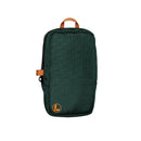 The Leatherman® Tool Pouch by Leatherman is a small, rectangular dark green pouch made from rPET ripstop nylon with weather-resistant zippers, orange accents, and a logo in the bottom left corner, shown on a white background.