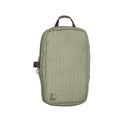 The Leatherman® Tool Pouch by Leatherman is a small, rectangular khaki pouch made from rPET ripstop nylon with weather-resistant zippers, a brown handle, and a subtle logo in the corner, shown on a white background.