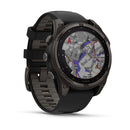 Garmin fēnix® 8 – 47 mm | Solar - Sapphire, Carbon Titanium with Black Silicone Band  