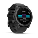Garmin fēnix® E – 47 mm | AMOLED - Slate Grey Steel with Black Silicone Band  