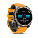 Garmin fēnix® 8 – 47 mm | AMOLED - Sapphire, Titanium with Spark Orange Band  