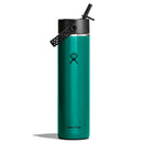 Teal Hydro Flask water bottle with black lid on a white background