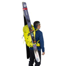 Osprey Mutant 38 Backpack worn, full length side profile, Lemongrass