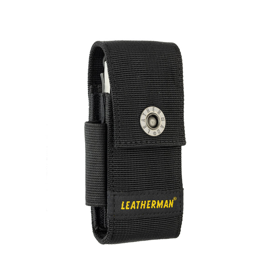 Leatherman Black nylon sheath with pockets on a white background