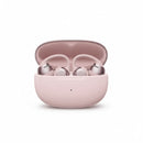 Shokz OpenDots One Pink wireless bone conducting earbuds in a matching case on a white background