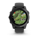 Garmin fēnix® E – 47 mm | AMOLED - Slate Grey Steel with Black Silicone Band  