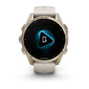 Garmin fēnix® 8 – 43 mm | AMOLED - Sapphire, Soft Gold with Fog Silicone Band  