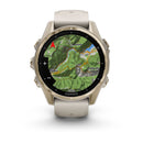 Garmin fēnix® 8 – 43 mm | AMOLED - Sapphire, Soft Gold with Fog Silicone Band  