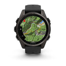 Garmin fēnix® 8 – 43 mm | AMOLED - Sapphire, Carbon, Titanium with Black Silicone Band  