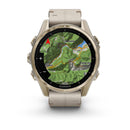 Garmin fēnix® 8 – 43 mm | AMOLED - Sapphire, Soft Gold with Limestone Leather Band  