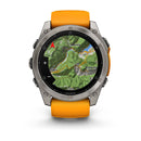 Garmin fēnix® 8 – 51 mm | AMOLED - Sapphire, Titanium with Spark Orange Band  