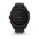 Garmin fēnix® 8 – 47 mm | Solar - Sapphire, Carbon Titanium with Black Silicone Band  