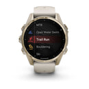 Garmin fēnix® 8 – 43 mm | AMOLED - Sapphire, Soft Gold with Fog Silicone Band  