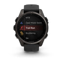 Garmin fēnix® 8 – 43 mm | AMOLED - Sapphire, Carbon, Titanium with Black Silicone Band  