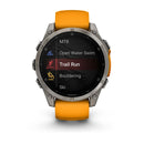Garmin fēnix® 8 – 47 mm | AMOLED - Sapphire, Titanium with Spark Orange Band  