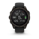 Garmin fēnix® 8 – 47 mm | Solar - Sapphire, Carbon Titanium with Black Silicone Band  